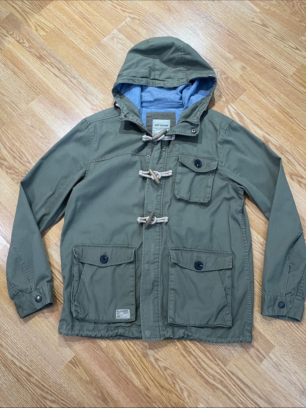 Cotton On Olive Green Military-Style Hooded Jacket